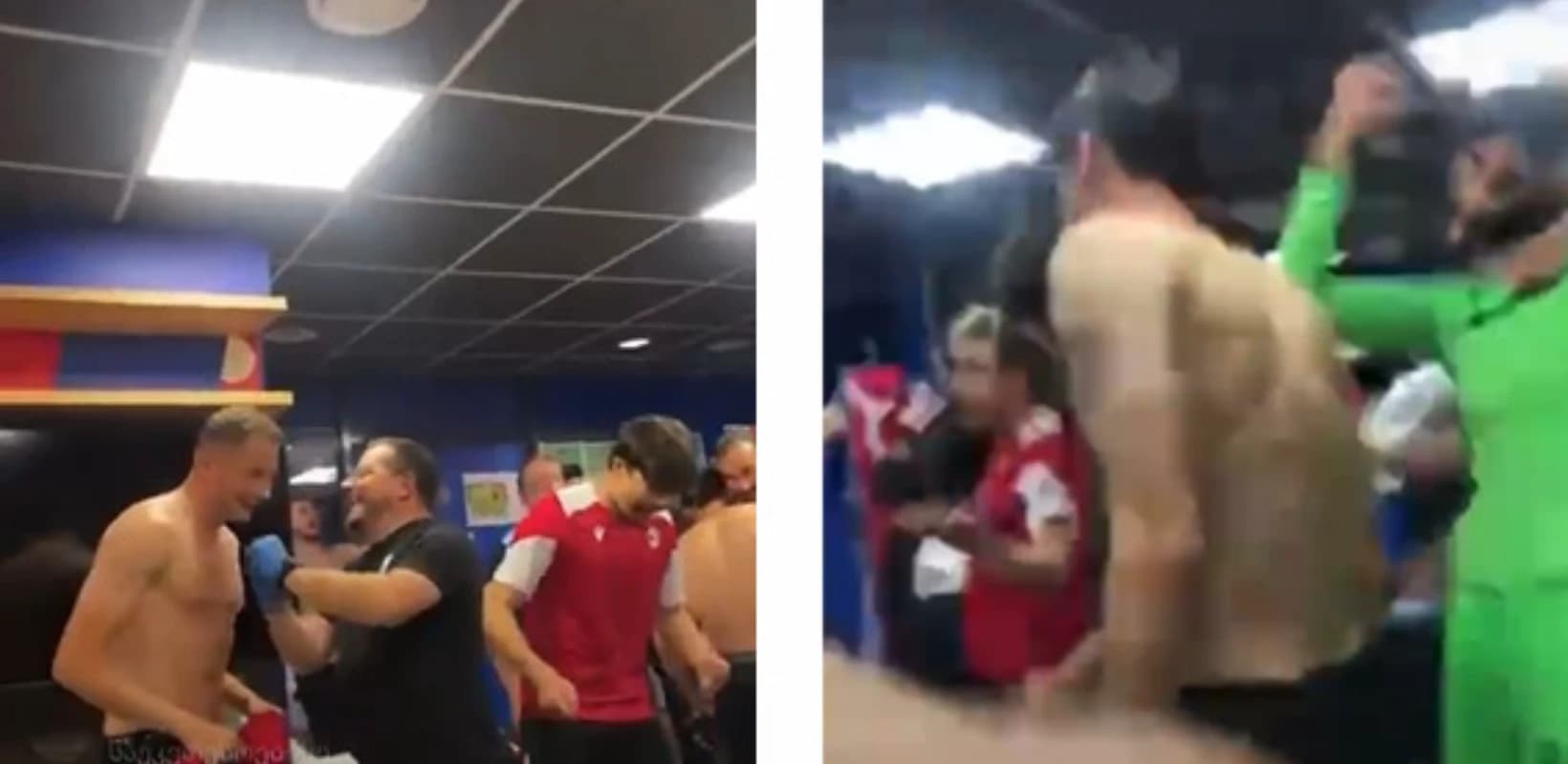 VIDEO: რა ხდება საქართველოს ნაკრების გასახდელში პორტუგალიასთან მოგების შემდეგ